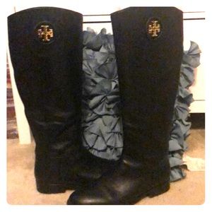 Tory Burch tall black rider boot